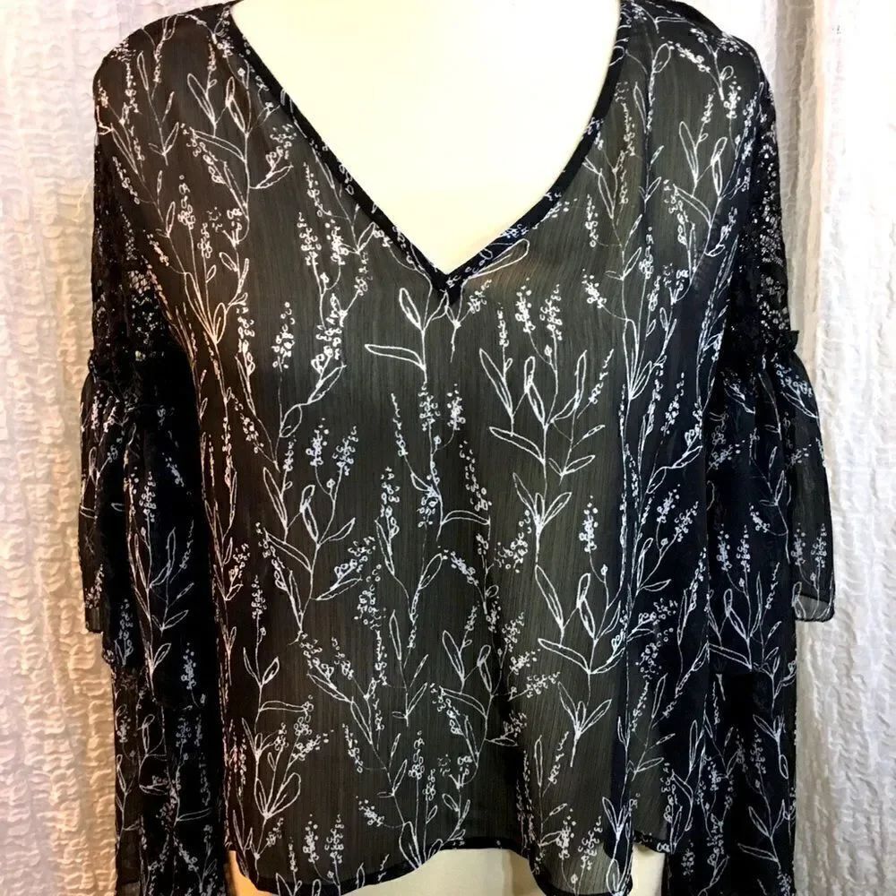 Zara Basic Black Top Size M